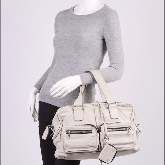 CHLOE BETTY BAG Dove GRAY AS IS Large leather satchel, spot, missing coin purse - Picture 2 of 15